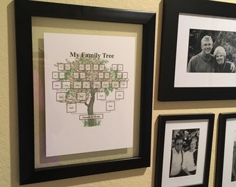 Drzewo genealogiczne - cyfrowy szablon do pobrania - doskonały do scrapbookingu lub projektów szkolnych (różowe drzewo kwiatowe)