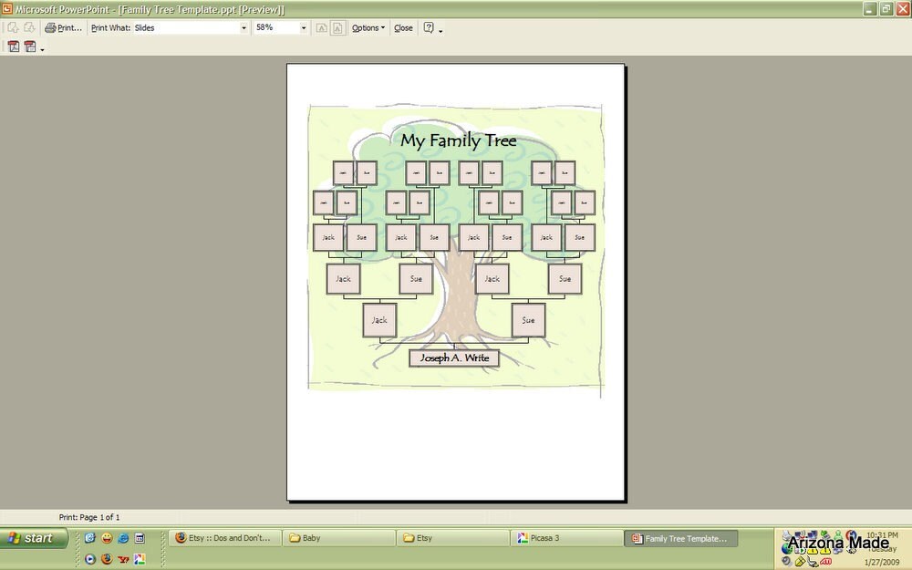 Family Tree Digital Download Template Etsy