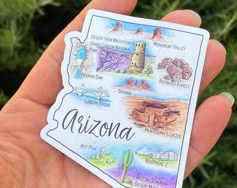 Magnet- Arizona Landmark 3" - Print of hand-drawn ink and colored pencil artwork- FREE Shipping