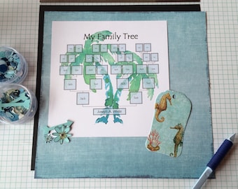 Family Tree- Digital Download Template- Palm tree