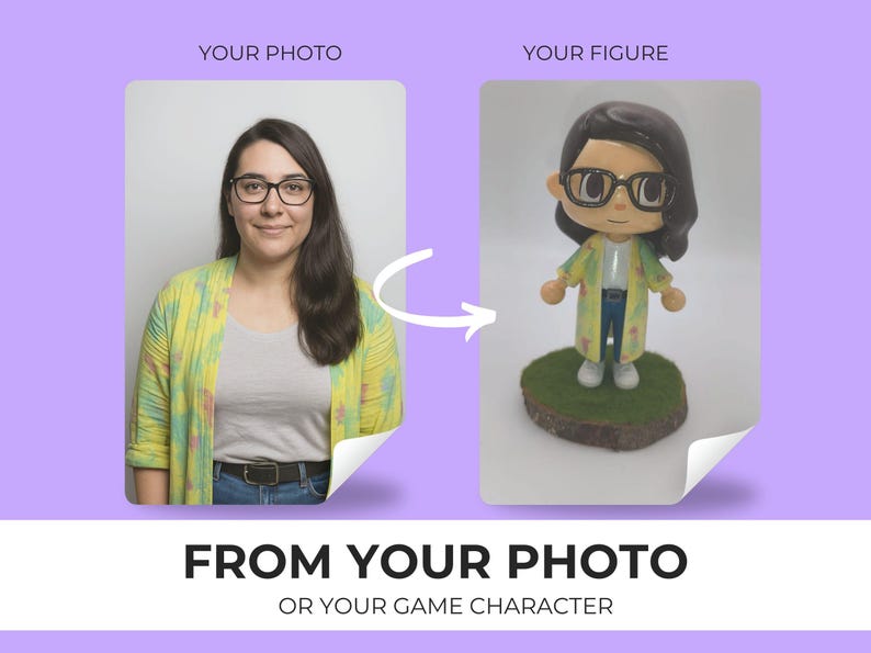 Anpassad figur av din Animal Crossing: New Horizons-karaktär | Färdig version eller gör-det-själv | Resintryck bild 3