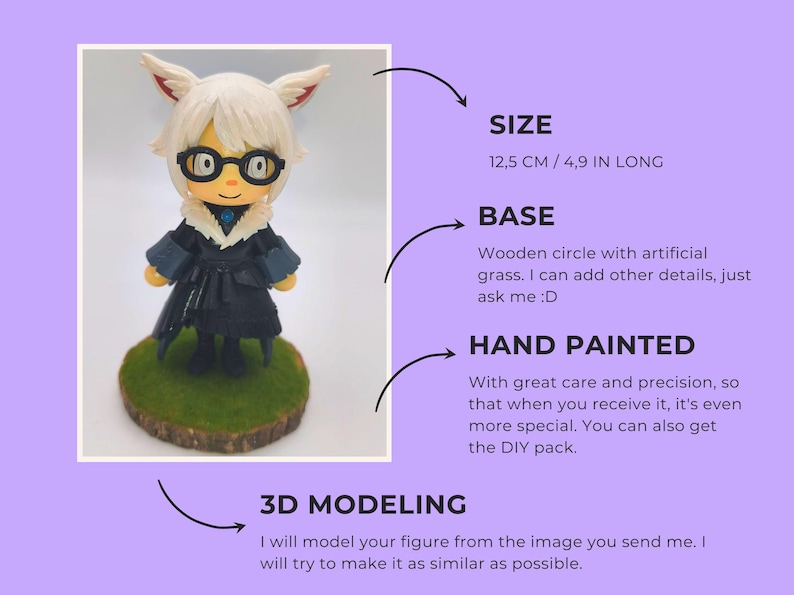 Anpassad figur av din Animal Crossing: New Horizons-karaktär | Färdig version eller gör-det-själv | Resintryck bild 2