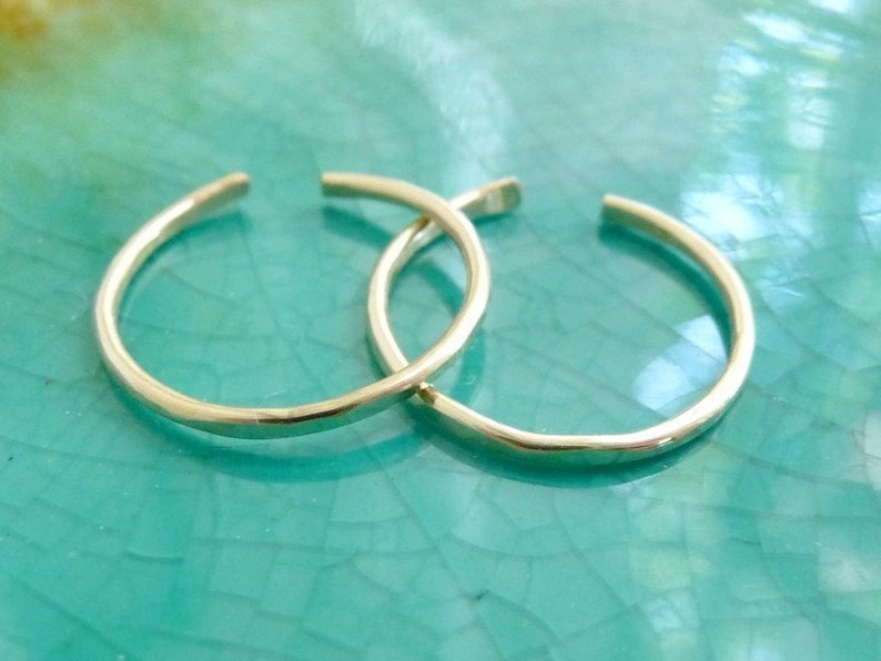 Thin Gold-filled Toe Rings Set of Two image 1