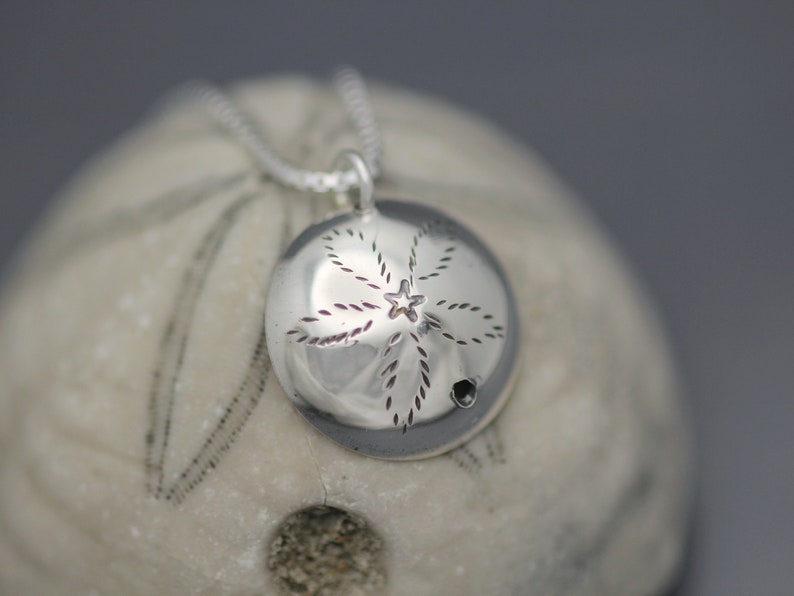 Silver Sea Biscuit Necklace Polished image 1