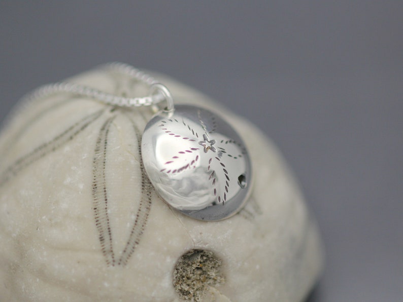 Silver Sea Biscuit Necklace Polished image 2