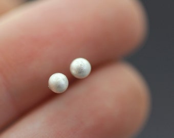 Silver Ball Posts - Handmade Silver Nugget Earrings