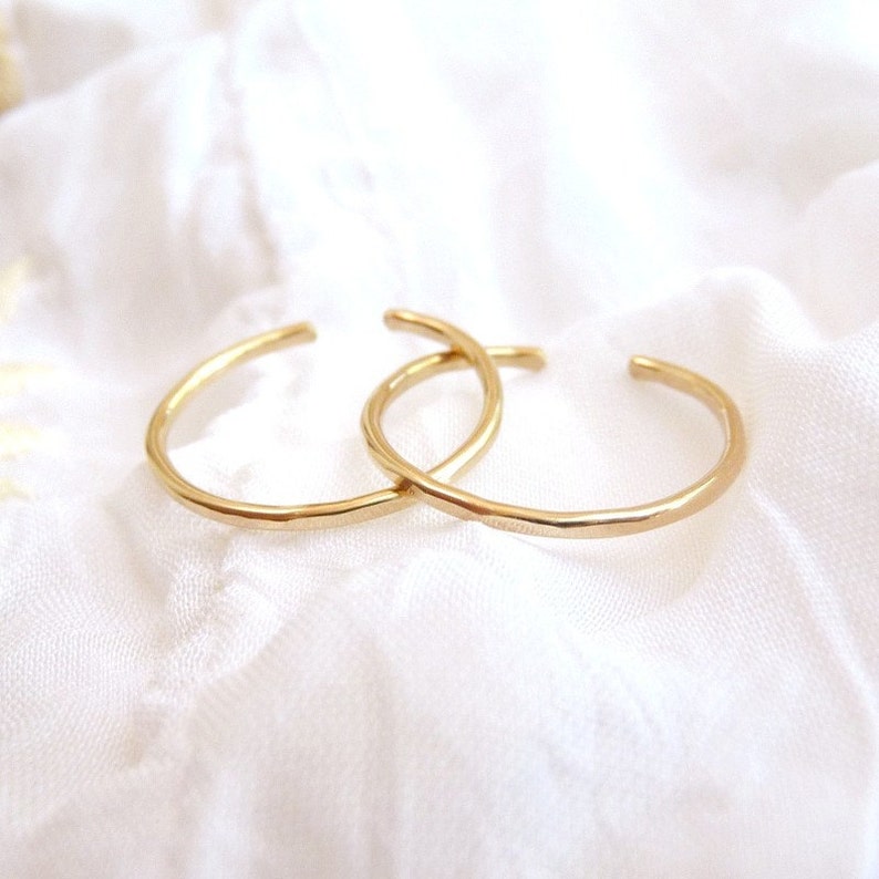 Thin Gold-filled Toe Rings Set of Two image 5