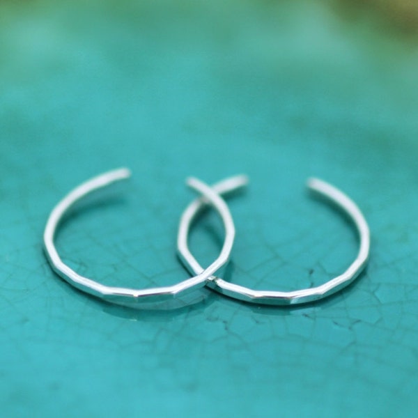 Dunne teenringen - Set van 2 sterling zilver