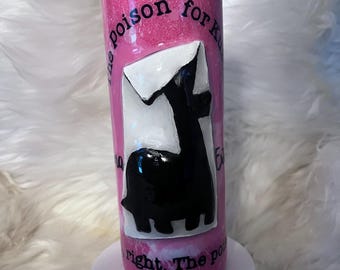 Vaso con extracto de llama con purpurina 3D