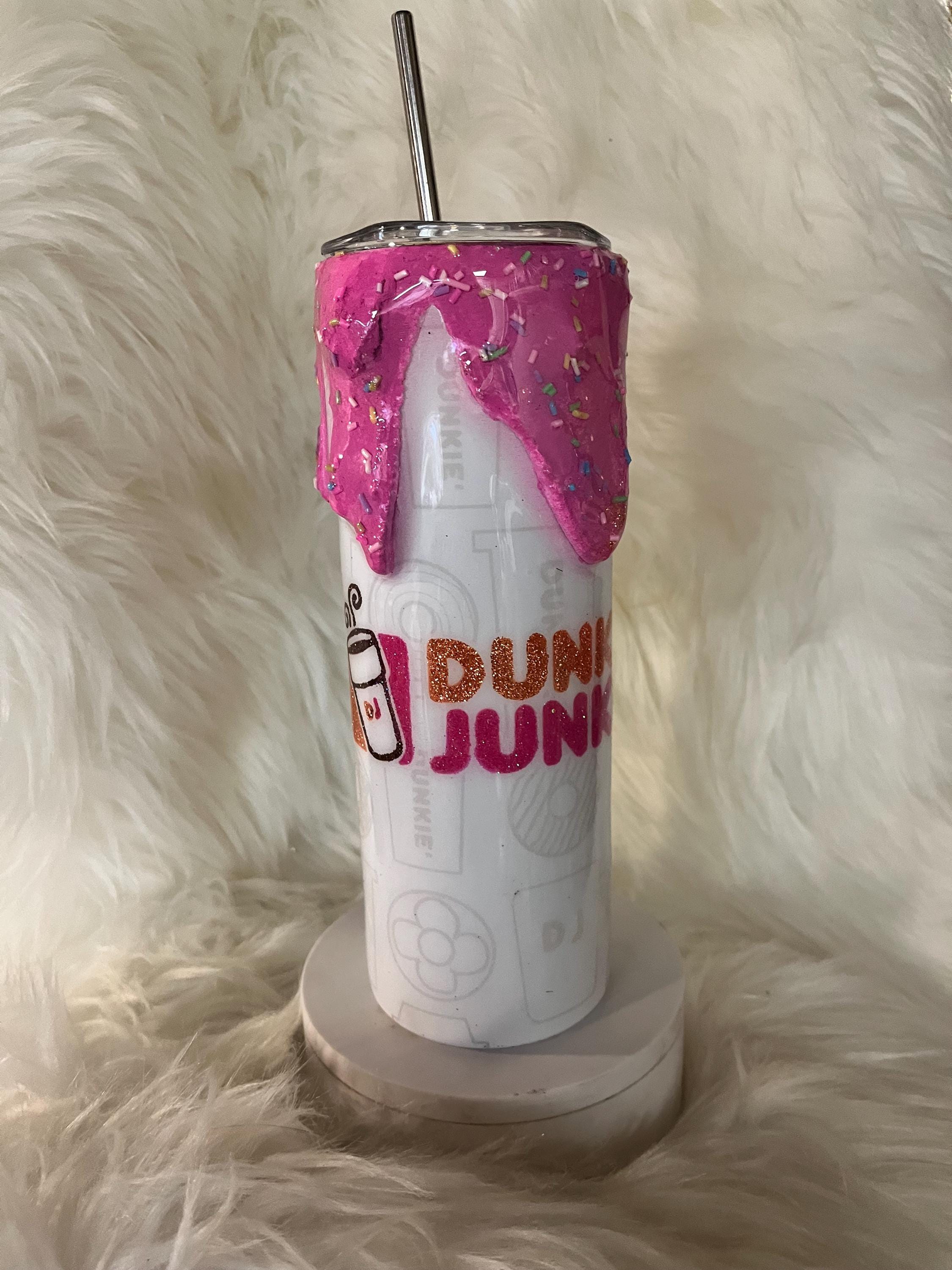 Vaso Dunkie Junkie con purpurina y goteo 3D