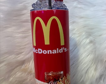 Fast Food Stainless Steel Tumbler with lid topper