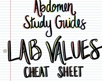 Foglio riassuntivo dei valori di laboratorio