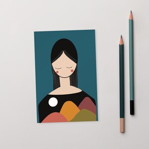 Impression d'art méditation - Format carte postale - Cadeau pleine conscience pour les espaces sacrés