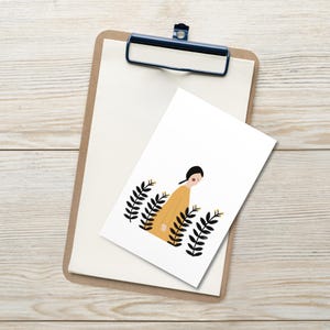 Impression d'art méditation - Format carte postale - Cadeau pleine conscience pour les espaces sacrés