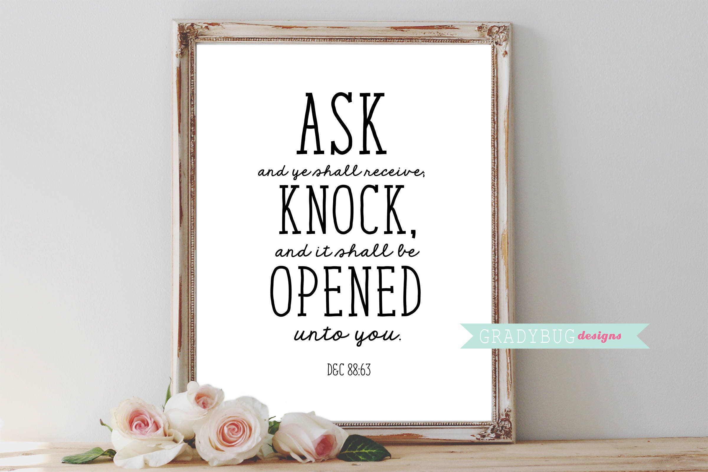 Ask and You Shall Receive Print Printable Quote LDS | Etsy