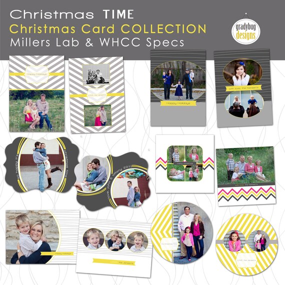 Items similar to Christmas Time Holiday Card Collection Templates for
