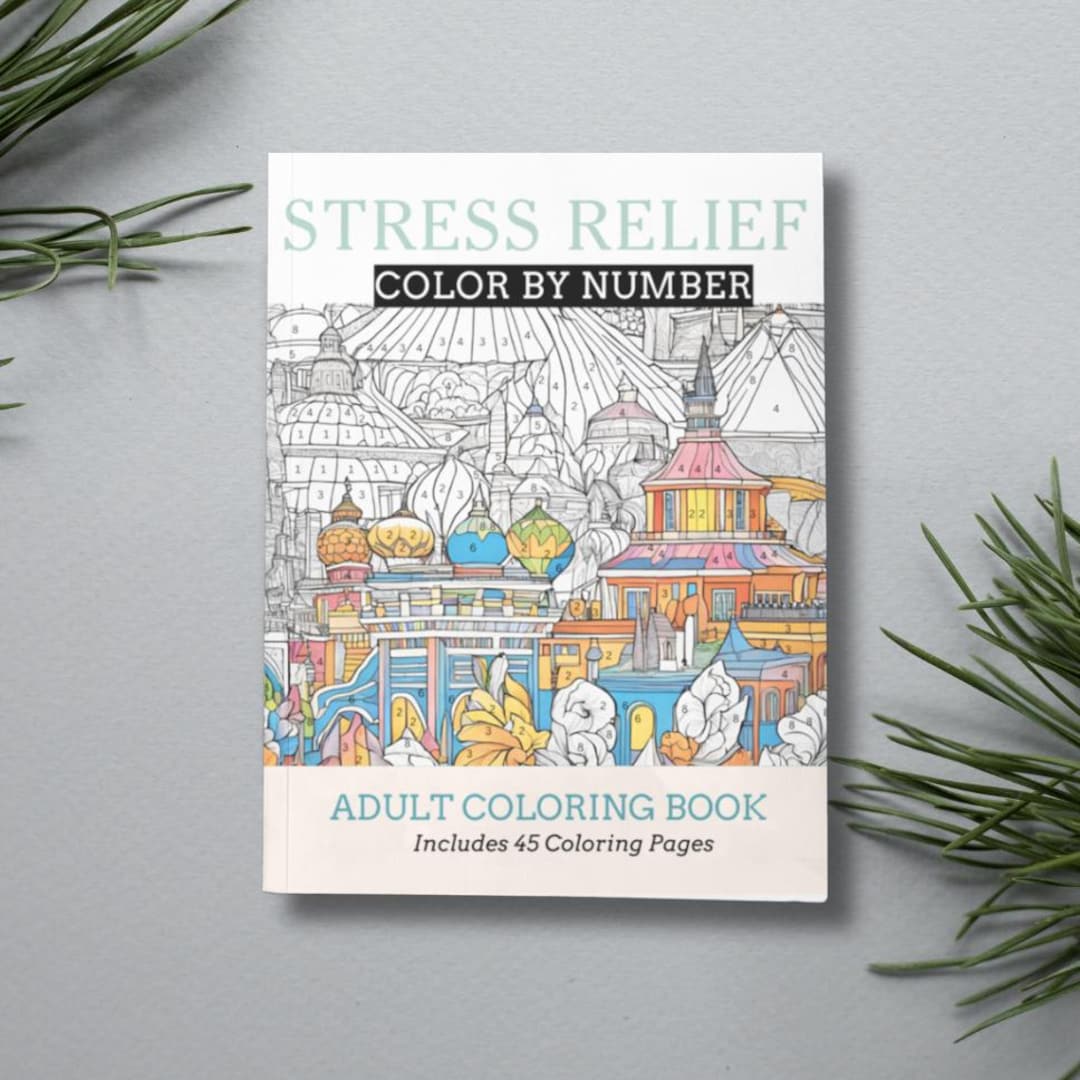 Printable Color by Number Stress Relief Coloring Book for Adult with