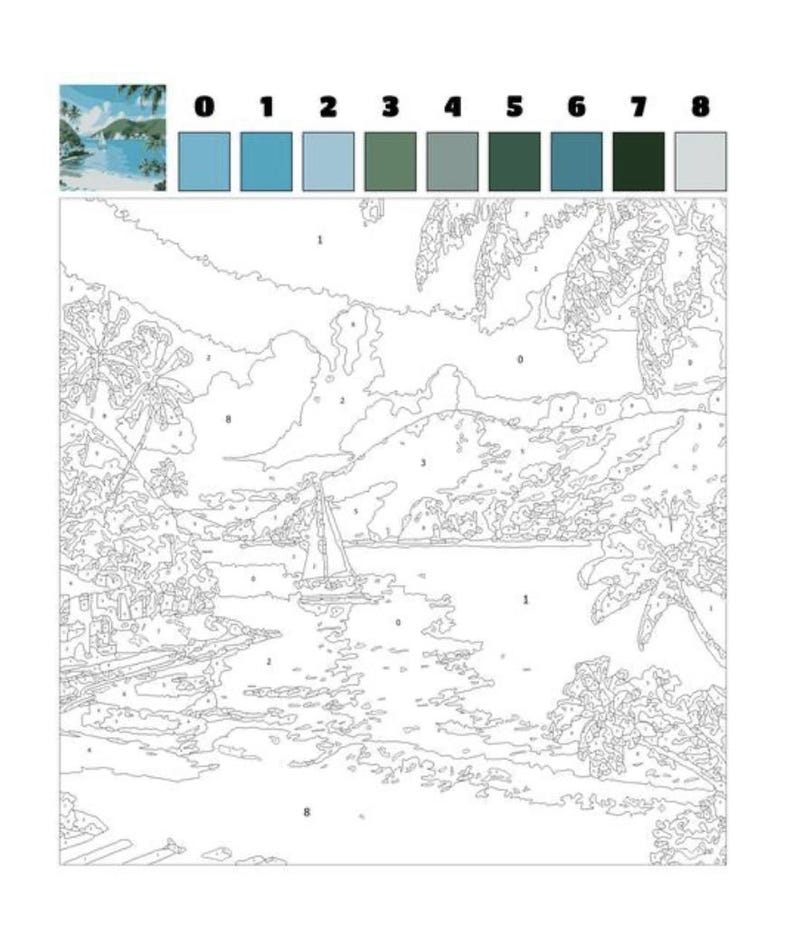 Printable Color by Number Stress Relief Coloring Book for Adult with