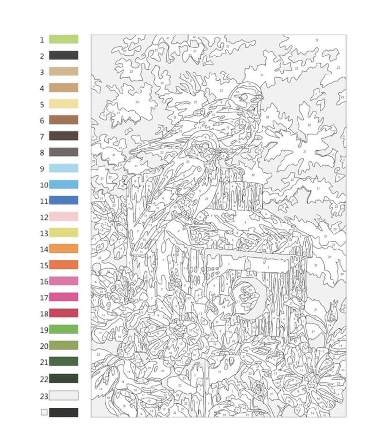 Printable Color by Number Stress Relief Coloring Book for Adult with