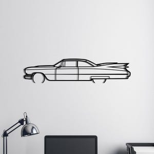 Classic Car Silhouette Decor Cadillac Coupe Deville Metal Wall Art Vintage Automotive Wall Hanging Retro Garage Art Gift For Car Enthusiasts
