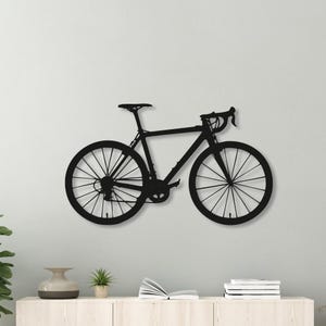 Bike Metal Wall Art – Black Bicycle Silhouette Decor, Unique Cycling Wall Sculpture for Home, Office, and Living Room Decoration