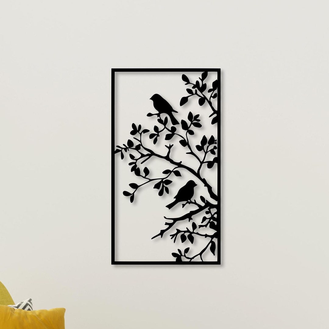 Metal Tree of Life Wall Art: Botanical Decor With Birds - Etsy