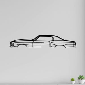 Chevrolet Monte Carlo 1971 Metal Wall Decor – Classic Car Drawing Art, Retro Car Gift, Vintage Chevy Monte Carlo 1971 Wall Decor