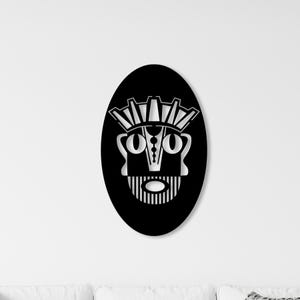 Tiki Mask Metal Wall Decor – Tropical Tribal Face Sculpture – Handmade Metal Art – Island Style Home Decor – For Outdoor and Indoor