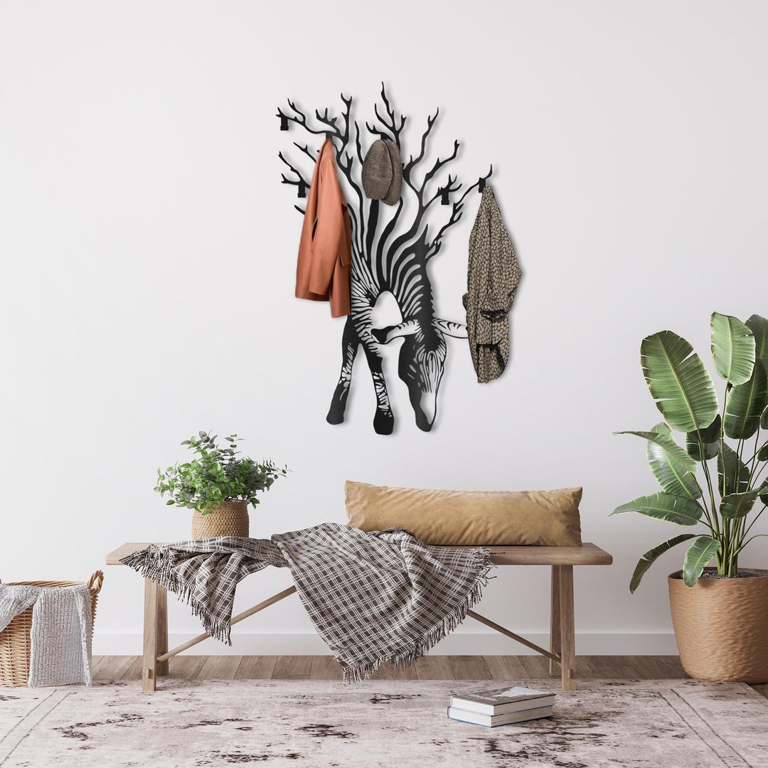 Zebra Rack Zebra Metal Wall Hooks: Unique Nursery Coat Rack Art Decor - Etsy