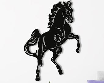 Cartello in metallo con cavallo rampante, decorazione da parete con cavallo da fattoria, decorazione per la stanza degli amanti dei cavalli, decorazione da parete equestre, decorazione da parete con cavallo al galoppo