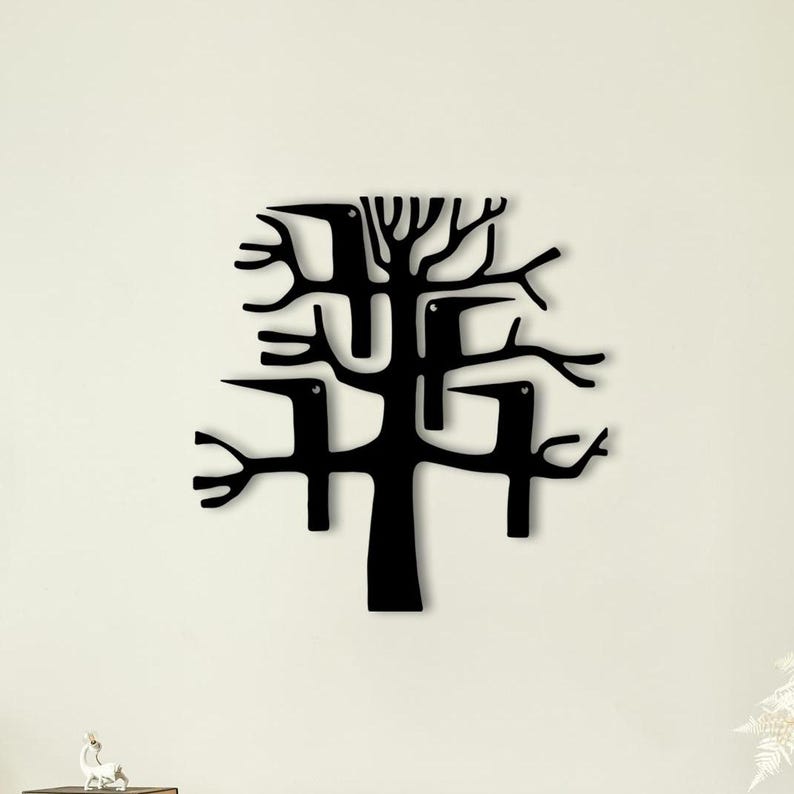 Crows Tree Metal Wall Art, Raven Tree Silhouette Decor, Gothic Bird Wall Hanging, Black Metal Nature Art, Modern Minimalist Wall Accent crows tree wall art luxury home design gothic wall hanging crow wall art	modern crow decor mystical bird decor stylish raven decor minimalist metal art crows on tree decor unique home wall art crow art	 
primitive crow art crow decor
