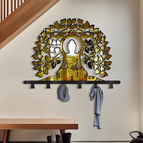 Gold Plexiglass Buddha Mirror Hanger: Japandi Wall Decor - Etsy