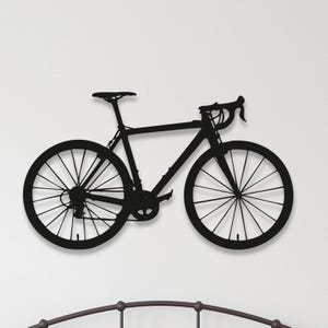 Black Bicycle Silhouette Decor, Unique Cycling Wall Sculpture for Home, Office, and Living Room Decoration - Bike Metal Wall Art