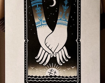 Linocut print "Unity"