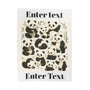 Panda Plush Blanket: Cozy Animal Home Decor, Custom Text Gift
