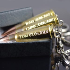 Bullet Keychain 7.62x39mm  - personalized and engraved with your text - engraved bullet gift for military & veterans - GIFT BOX INCLUDED