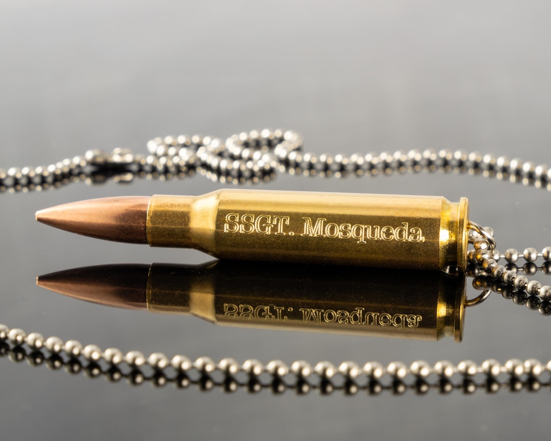 Ingraved Bullets Bullet Necklace .308 / 7.62mm - Personalized and Engraved With Your ...