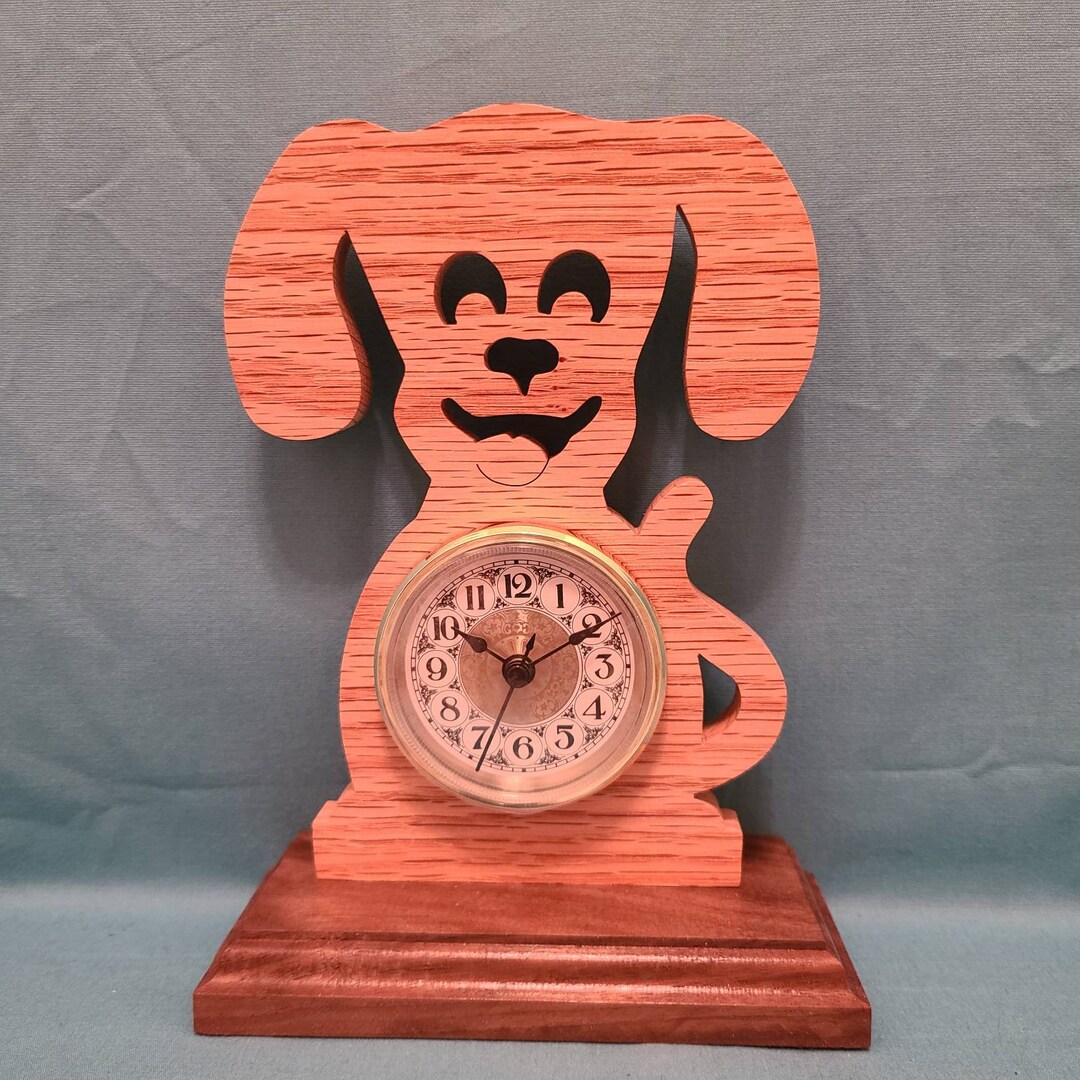 Puppy Clock Whimsical Dog Clock Handmade Gift Item Cut From Etsy
