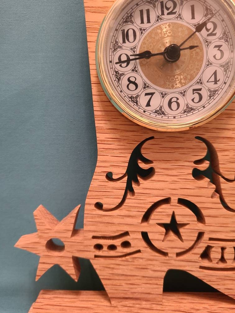Cowboy Boot Clock Cowboy Decor, Scroll Saw Cowboy Boot Clock Hand Crafted From Oak - Etsy