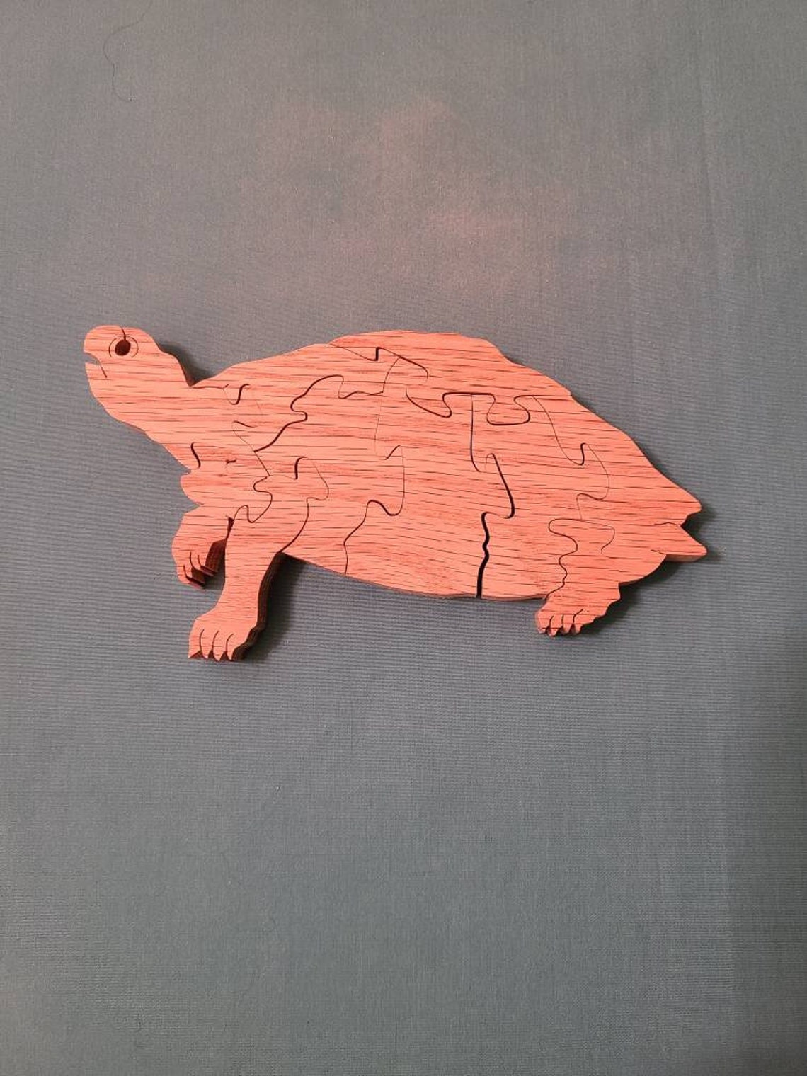 Turtle Puzzle Cut From Oak With a Scroll Saw Hand Crafted Etsy