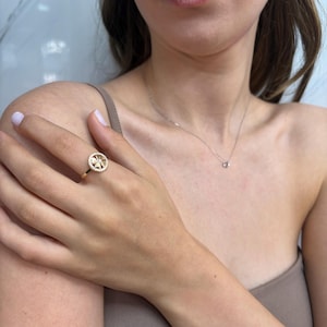 14k Gold Diamond Four Leaf Clover Ring, Stacking Clover Ring, Tiny Good Luck Ring, Minimalist Ring For Women, Lucky Jewelry, Graduation Gift