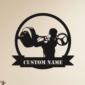 Custom Powerlifting Metal Wall Art: Personalized Gym Decor