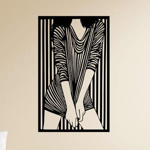 Woman Silhouette Metal Wall Panel – Elegant Female Figure Art for Bedroom, Living Room, or Modern Home Decor