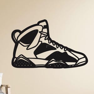 Air JD7 Inspired Sneaker Metal Wall Art – Basketball Shoe Silhouette, Sports Fan Room Decor, Modern Sneakerhead Gift