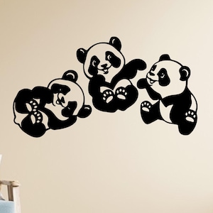Panda Metal Wall Art Set: Nursery & Kids Room Decor