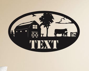 Custom Cow Ranch Metal Sign: Farmhouse Barn Decor