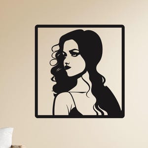 Woman Silhouette Metal Wall Art Frame – Elegant Female Figure Outline, Minimalist Modern Black Metal Wall Decor for Home
