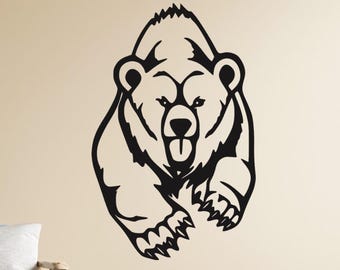 Bear Metal Wall Art: Rustic Cabin Decor, Wildlife Silhouette