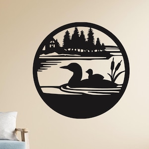 Duck Metal Wall Art – Rustic Wildlife Silhouette, Farmhouse Country Home, Cabin, or Outdoor Garden Decor