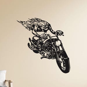 Motorcycle Rider Metal Wall Art: Biker Silhouette Garage Decor